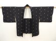 Photo5: 6826T01z530 Vintage Japanese Kimono Silk HAORI Hemp Black (5)