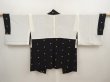 Photo6: 6826T01z530 Vintage Japanese Kimono Silk HAORI Hemp Black (6)