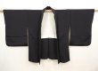 Photo5: 6826T03z560 Vintage Japanese Kimono Silk HAORI Peacock Black (5)