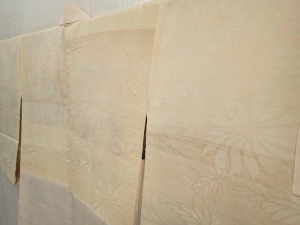 Photo8: 6826T04z590 Vintage Japanese Kimono Silk HAORI Plum blossom Peach-Beige (8)