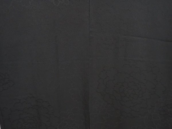 Photo3: 6826T05z620 Vintage Japanese Kimono Silk HAORI Peony Black (3)