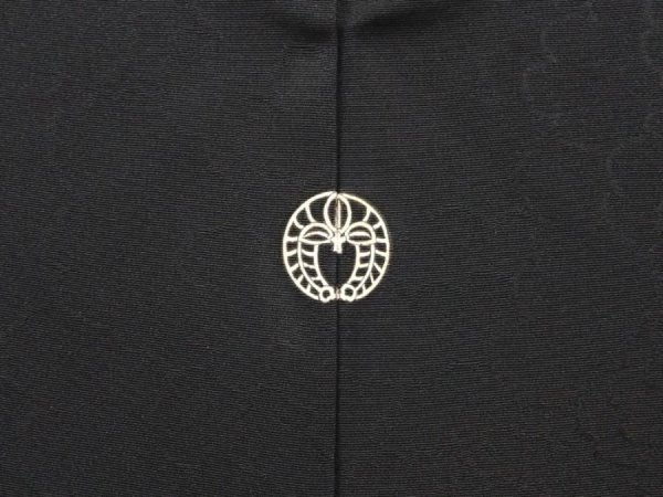 Photo5: 6826T05z620 Vintage Japanese Kimono Silk HAORI Peony Black (5)