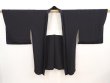 Photo6: 6826T05z620 Vintage Japanese Kimono Silk HAORI Peony Black (6)