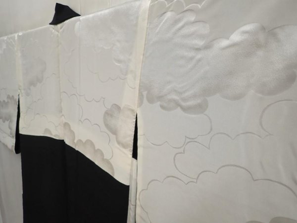 Photo8: 6826T05z620 Vintage Japanese Kimono Silk HAORI Peony Black (8)