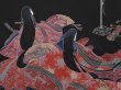 Photo4: 6826T07z570 Vintage Japanese Kimono Silk HAORI Princess Black (4)