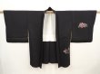 Photo5: 6826T07z570 Vintage Japanese Kimono Silk HAORI Princess Black (5)