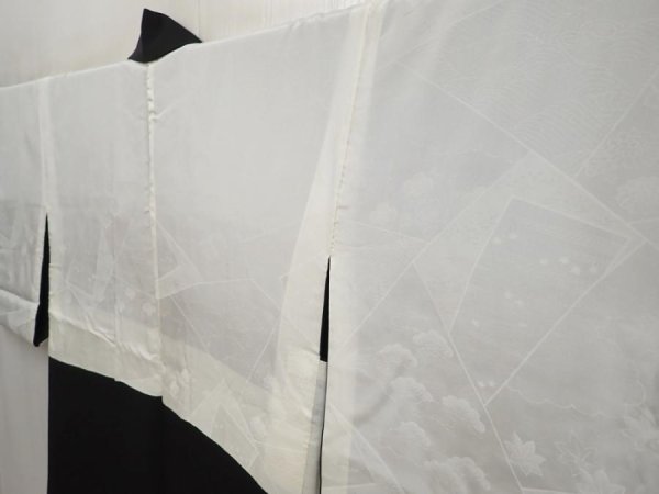 Photo7: 6826T07z570 Vintage Japanese Kimono Silk HAORI Princess Black (7)