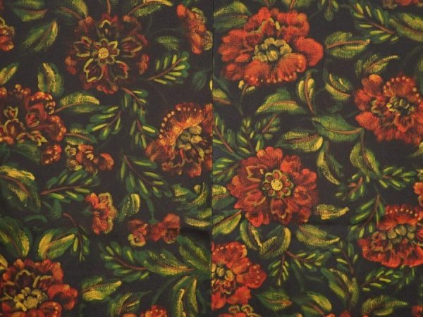 Photo3: 6826T08z580 Vintage Japanese Kimono Silk HAORI Flower Black (3)