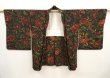 Photo5: 6826T08z580 Vintage Japanese Kimono Silk HAORI Flower Black (5)