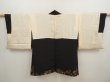 Photo6: 6826T10z610 Vintage Japanese Kimono Silk HAORI Chrysanthemum Black (6)