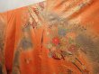 Photo2: 6826T11z1150 Vintage Japanese Kimono Silk FURISODE Flower cart Dark orange (2)