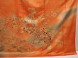 Photo7: 6826T11z1150 Vintage Japanese Kimono Silk FURISODE Flower cart Dark orange (7)