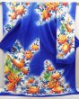 Photo1: 6826T12z1630  Japanese Kimono Synthetic KAKESHITA FURISODE Peony (1)