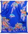 Photo1: 6826T13z1630  Japanese Kimono Synthetic KAKESHITA FURISODE Pheasant Blue (1)