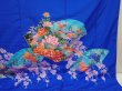 Photo7: 6826T13z1630  Japanese Kimono Synthetic KAKESHITA FURISODE Pheasant Blue (7)