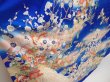 Photo3: 6826T14z1040  Japanese Kimono Silk FURISODE Peacock Oriental blue (3)