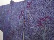 Photo2: 6827T02z460 Antique Japanese Kimono Silk HAORI Flower Dark lavender (2)
