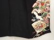 Photo7: 6827T03z750 Antique Japanese Kimono Silk TOMESODE Flying crane Black (7)