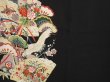 Photo8: 6827T03z750 Antique Japanese Kimono Silk TOMESODE Flying crane Black (8)