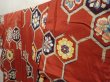 Photo2: 6827T04z620 Vintage Japanese Kimono Silk TSUMUGI Flowers Red-Brown (2)