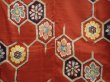 Photo5: 6827T04z620 Vintage Japanese Kimono Silk TSUMUGI Flowers Red-Brown (5)