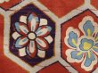 Photo6: 6827T04z620 Vintage Japanese Kimono Silk TSUMUGI Flowers Red-Brown (6)