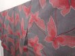 Photo2: 6827T05z690 Vintage Japanese Kimono Silk TSUMUGI Butterfly Gray (2)