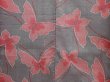 Photo5: 6827T05z690 Vintage Japanese Kimono Silk TSUMUGI Butterfly Gray (5)