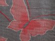 Photo6: 6827T05z690 Vintage Japanese Kimono Silk TSUMUGI Butterfly Gray (6)