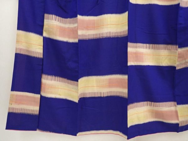 Photo4: 6827T06z760 Vintage Japanese Kimono Silk TSUMUGI  Dark lavender blue (4)