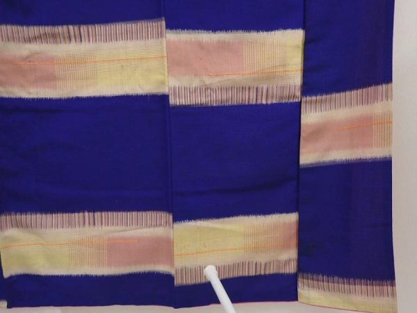 Photo8: 6827T06z760 Vintage Japanese Kimono Silk TSUMUGI  Dark lavender blue (8)