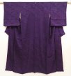 Photo1: 6827T07z540 Vintage Japanese Kimono Silk IROMUJI Cloud Dark purple (1)