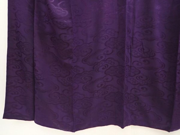 Photo4: 6827T07z540 Vintage Japanese Kimono Silk IROMUJI Cloud Dark purple (4)