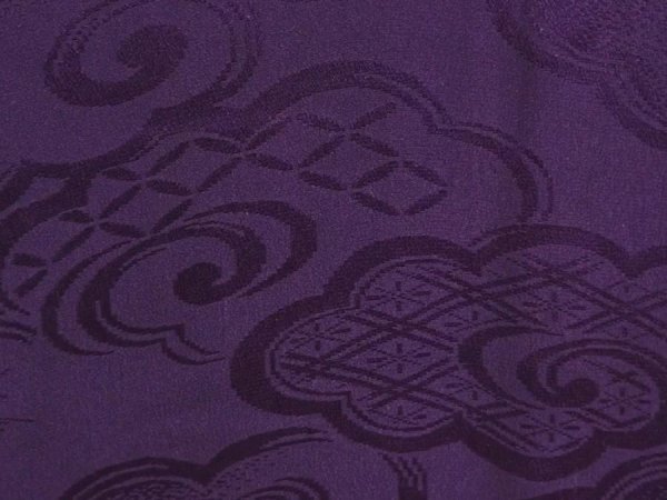 Photo6: 6827T07z540 Vintage Japanese Kimono Silk IROMUJI Cloud Dark purple (6)