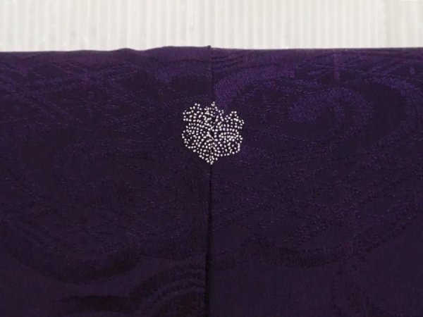 Photo7: 6827T07z540 Vintage Japanese Kimono Silk IROMUJI Cloud Dark purple (7)