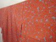 Photo2: 6827T08z630 Vintage Japanese Kimono Silk KOMON Aoi Orange-Red (2)
