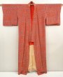 Photo7: 6827T08z630 Vintage Japanese Kimono Silk KOMON Aoi Orange-Red (7)