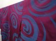 Photo2: 6827T09z620 Vintage Japanese Kimono Silk OMESHI Stream Wine red (2)
