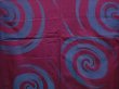 Photo5: 6827T09z620 Vintage Japanese Kimono Silk OMESHI Stream Wine red (5)