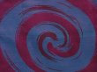 Photo7: 6827T09z620 Vintage Japanese Kimono Silk OMESHI Stream Wine red (7)