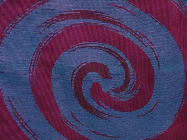 Photo7: 6827T09z620 Vintage Japanese Kimono Silk OMESHI Stream Wine red (7)