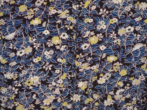 Photo3: 6827T10z640 Vintage Japanese Kimono Silk HAORI Flowers Dark purple (3)