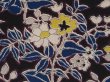 Photo4: 6827T10z640 Vintage Japanese Kimono Silk HAORI Flowers Dark purple (4)