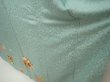 Photo4: 6827T11z1240 Vintage Japanese Kimono Silk FURISODE Flowers Dull cyan (4)