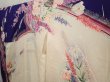 Photo2: 6827T13z1130 Vintage Japanese Kimono Silk FURISODE Royal cart Dark lavender (2)
