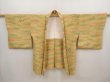 Photo5: 6901T01z620 Vintage Japanese Kimono Silk HAORI Flower Yellow ochre (5)
