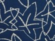 Photo4: 6901T03z560 Vintage Japanese Kimono Silk HAORI Maple Dark cyan blue (4)