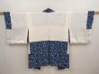 Photo7: 6901T03z560 Vintage Japanese Kimono Silk HAORI Maple Dark cyan blue (7)