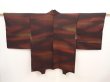 Photo1: 6901T05z560 Vintage Japanese Kimono Silk HAORI  Dark brown (1)