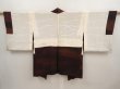 Photo6: 6901T05z560 Vintage Japanese Kimono Silk HAORI  Dark brown (6)